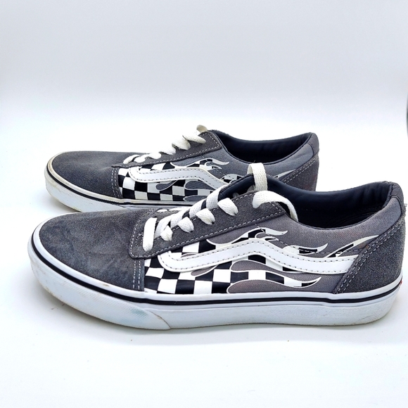 Vans Ward Flame Check Pewter Sneakers - Picture 3 of 8